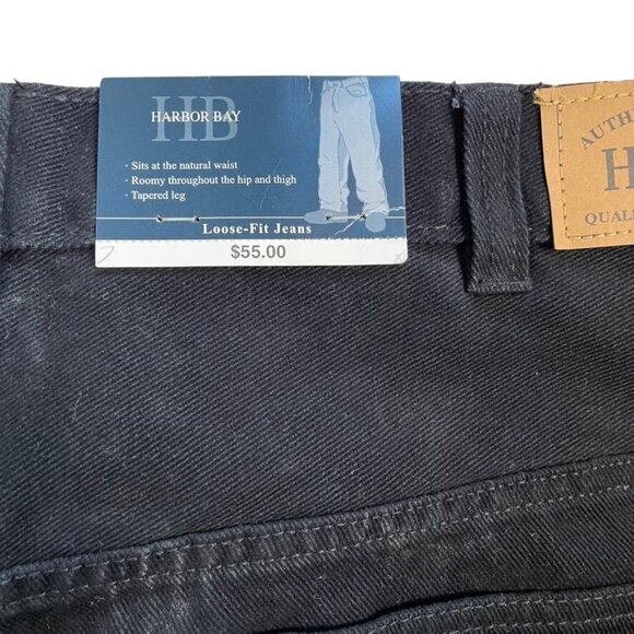 Men’s Harbor Bay Black Denim Jeans Pants  u Size 52 x 34 - Picture 5 of 7